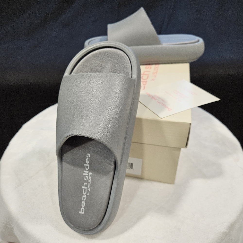 J SLIDES Gray Eva Squish Beach Slides Women's NIB Size 7 - Picture 3 of 7